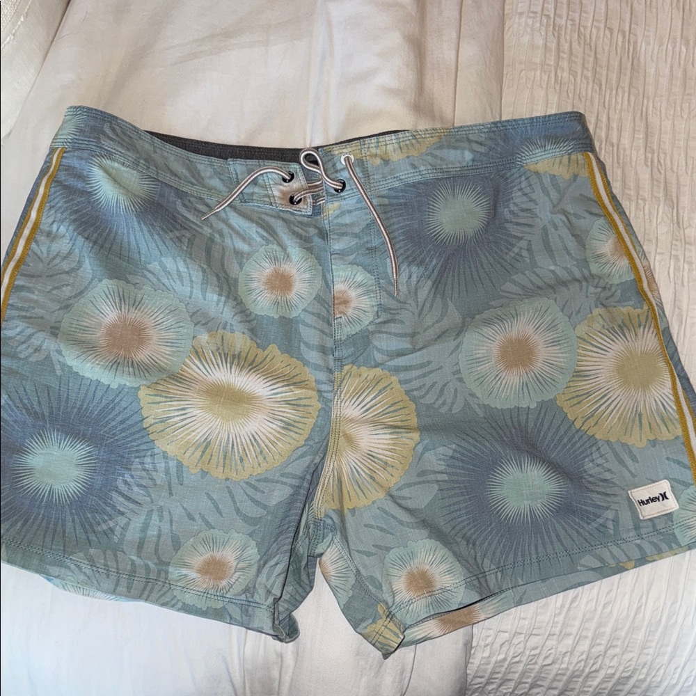 Hurley Blue and Yellow Floral Board Shorts